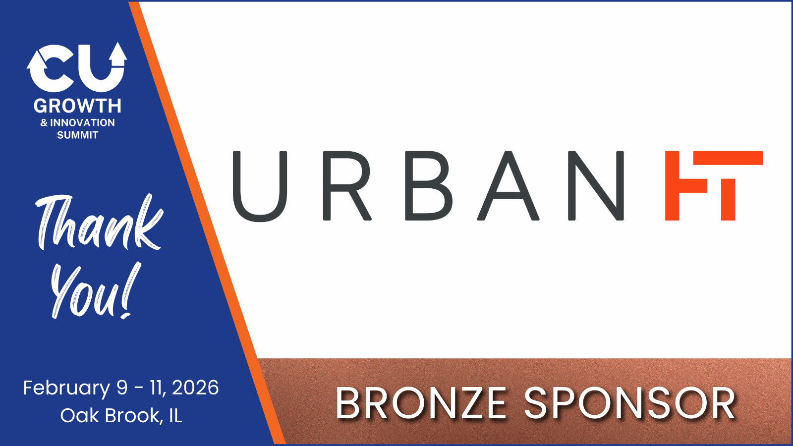 Urban FT Named Bronze Sponsor at CU Growth & Innovation Summit 2026 Announcement of Urban FT as a Bronze Sponsor for the 2026 CU Growth & Innovation Summit in Oak Brook, IL