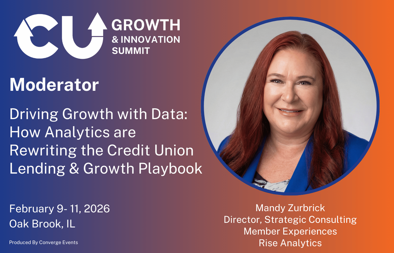Mandy Zurbrick of Rise Analytics to moderate a session on lending and growth strategy at the CU Growth & Innovation Summit