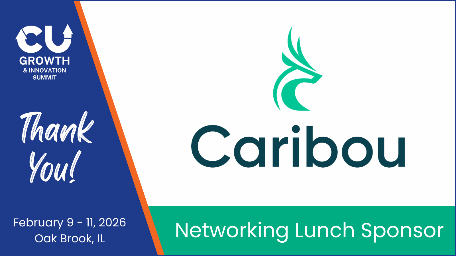 Caribou Financial announced as the Networking Lunch Sponsor for the 2026 CU Growth & Innovation Summit in Oak Brook, Illinois
